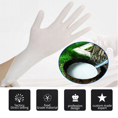 Waterproof Disposable Medical Latex Gloves Without Powder