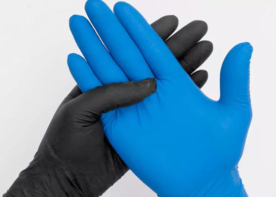 Disposable Blue Nitrile Gloves with Textured Fingertips Powder Free Gloves