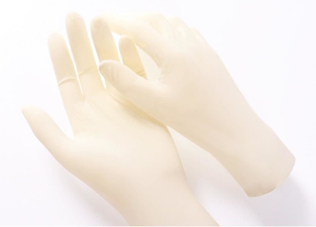 Waterproof Disposable Medical Latex Gloves Without Powder
